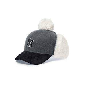 MLB 키즈 베이직 배색 멜톤 폼폼 귀달이캡 (7AWMV0156-50MGD)