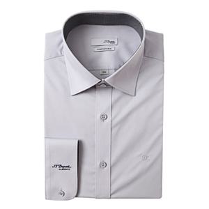 [듀퐁셔츠] 25 F W (SE5FM22LS922SGY) 그레이 기본무지 카라배색 스판 긴소매 슬림핏 셔츠