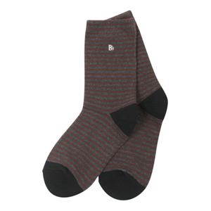 빈2 BZ61AS04CG 아동 남아 여아 차콜그레이 브라운 스트라이프 양말 초등