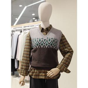 SOUP 숲 고급패턴 V넥 니트 베스트 (SBAVK3C)