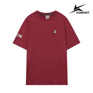 [코몽트]남성 와펜 라운드 반팔 티셔츠와인 K22MR0307-WI
