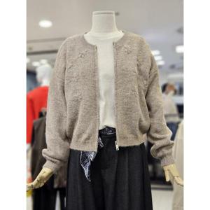 오조크 세이브존01 플라워자수 니트 긴팔집업 FOTWCXK502P