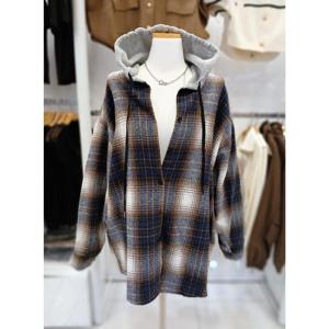 밸리걸 세이브존03 박스핏 후드 체크남방 610600