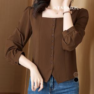 ATMARK 숏퍼프스퀘어넥블라우스_AA56BL015G