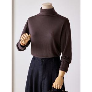 [커스텀에이블]루즈핏 피치 기모 목폴라 티셔츠_T2510TS144D