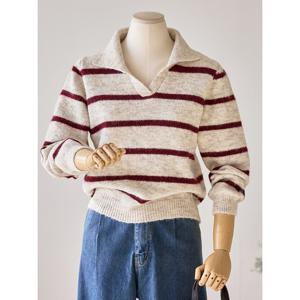 [커스텀에이블]카라넥 스트라이프 포근니트_T2510KN144D