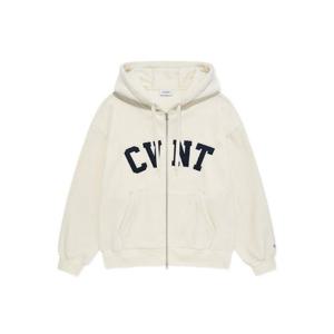 커버낫후드집업 CQK CO2403JK18-IV CVNT 플리스 오버핏 후디 집업 아이보리