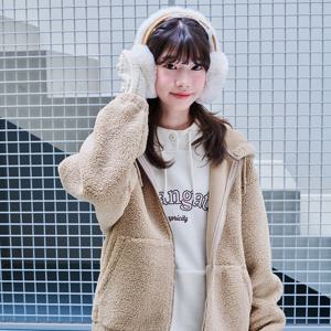 [에꼴리에] 남녀공용 겨울신상 양털본딩후드점퍼(25D0156)