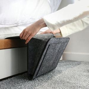 [더블유쇼핑]공간활용 사이드 수납포켓(차콜)/틈새고정 침대포켓
