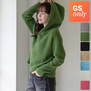키첼 [GS단독] [따숨니트] 브투 투웨이 후드 니트 집업