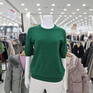 [벨라디터치]라운드 반팔 니트 티 V9E4KT27_GN