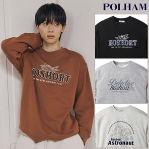 [폴햄] PHF4TR1010 공용 코숏 플리스 그래픽 맨투맨 티셔츠