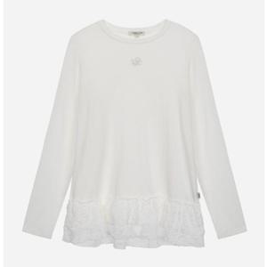 [써스데이아일랜드](T256MTS155W)레이스 배색 레이어드 티셔츠