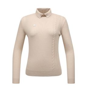 [링스골프][25FW] 여성 캐시미어 혼방 모크넥 니트  L21E3SR152_