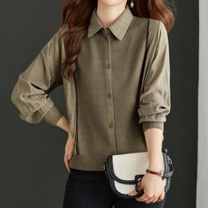 디센느 카라 레이어드 셔츠_RE3BL031