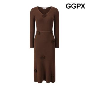 GGPX  니트 코사지 골지 원피스 (GPAOP003F)