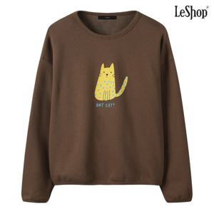 [르샵]도트캣 프린팅 기모 맨투맨 티셔츠 (DP4LW003A)