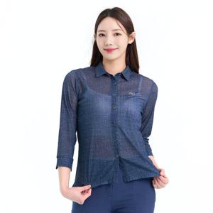 콜핑 여성 하이쿨 메쉬 등산 셔츠형 긴팔 카라 티셔츠 2142TK296W