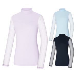 콜핑 여성 아이스본 배색 등산 긴팔 하이넥 티셔츠 2441TK363W