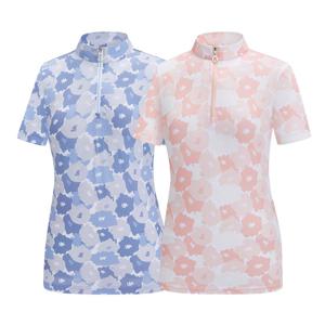 콜핑 여성 하이쿨 플라워 등산 반팔 반집업 티셔츠 2342TK917W