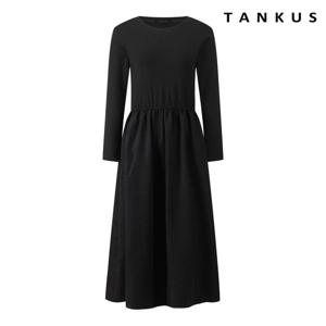 [탱커스] 배색 밴딩 플레어 롱 원피스 (TX4OP003L0)