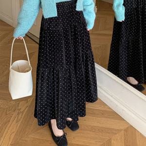 멜팅 벨벳 도트스커트_BJ3SR004