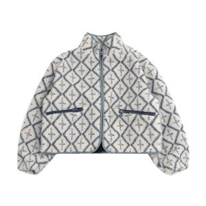 [블루테일]AYH2JP03IV 아이보리 패턴 양털 짚업 점퍼