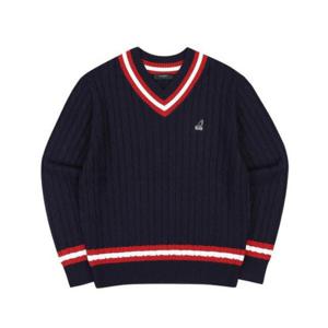 캉골긴팔티 CQK KPFC-KN18640NV 프레피 브이넥 케이블 스웨터 1864 네이비