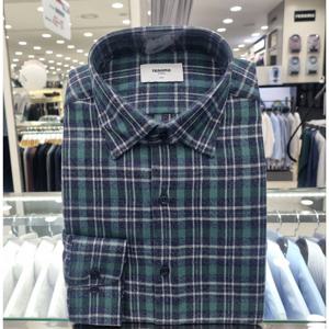 [레노마셔츠]기모 변형 타탄 체크 슬림핏 긴소매ROWSL1436GEA_GN