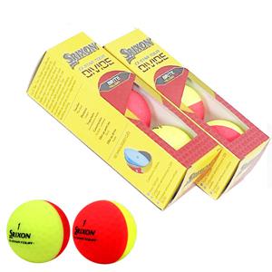 스릭슨 Q큐스타 디바이드 반반 무광 골프공 6구 엘로우레드