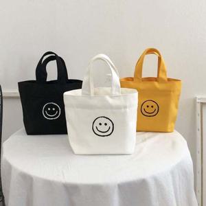 귀여운 스마일 미니 캔버스 에코백 BYK-095 에코백가방 데일리백 복조리백 여성가방숄더백 복조리가방 복조리에코백 복조리숄더백 패브릭가방 버킷백