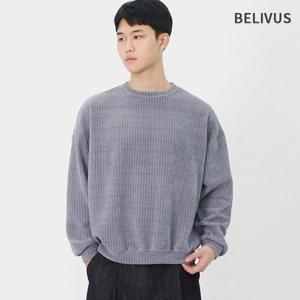 빌리버스 남성 데일리 간절기 베이직 니트 셔츠 루즈핏 골지 캐주얼 맨투맨 BNE059