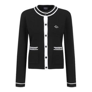 파리게이츠골프민소매 NQC 521E1SD307_BK 여성 로고 슬리브리스 니트 가디건