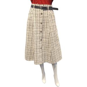 [페이지플린]트위드 단추 플레어 스커트 F5DSK001A