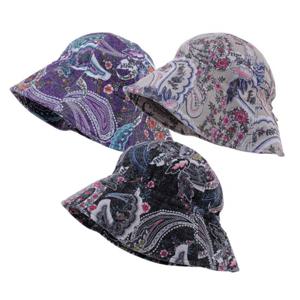 따뜻한 사이즈조절 페이즐리 벙거지 엄마 중년 여성 방한 버킷햇 챙모자/OM-B217