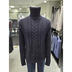 파렌하이트 세이브존03 파렌하이트 가을 겨울 울 혼방 다크네이비 꽈배기 터틀넥 FF-AGUCX8310-0