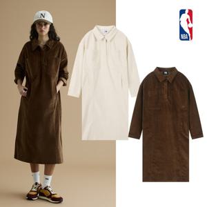 NBA 여성 루즈핏 코듀로이 카라 롱 원피스 N254OP720P