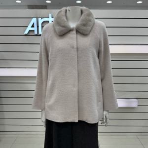 [아르테]알파카 밍크배색 모직코트 DRDCWH770
