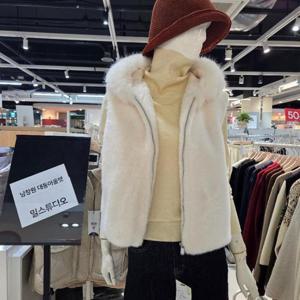 밀스튜디오 DP02 보들보들 페이크퍼 후드조끼 LRBVTR101