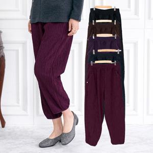 [모슬린]엄마옷 기모 무지 배기 바지 516FGH199 마담/중년여성/