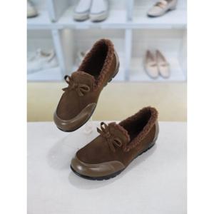 [코디엘루]가죽 스웨이드 콤비 털안감 로퍼 4cm CDSP500954