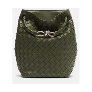 보테가베네타 Andiamo 인트레치아토 스몰 레더 버킷 백 P01117830