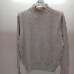 Latium HC06 부드럽고 신축성 좋은 진주 배색 깔끔한 반목폴라니트티 T2543sw06B