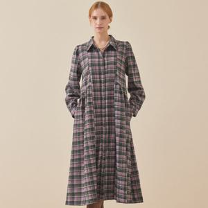 [매긴]셔츠 카라 체크 원피스_PBMF5W1OP3050