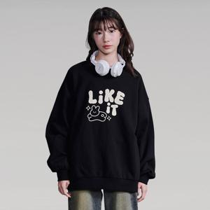 [에꼴리에] 여자 겨울신상 퍼니일러스트루즈핏맨투맨티(25D5452)