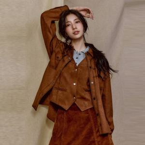 [게스(진)]공용 인조 스웨이드 셔켓(MP4W2292)