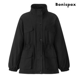 [보니스팍스]빅 포켓 허리 스트링 누빔 야상 자켓 (XP4JK013L0)
