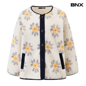 [비엔엑스]플라워 부클 노카라 플리츠 자켓 (BX4JK014L0)