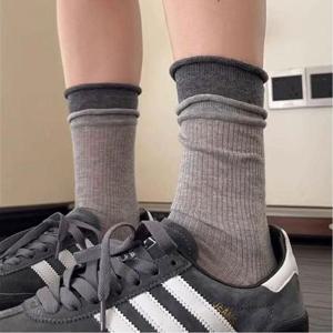 [SBEJY82]배색 중목 양말 얇은양말 레이어드 4색