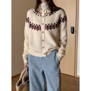 [헤레이스](울100%)노르딕 울 가디건_YMSH25FW325